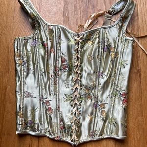 Shirley of Hollywood Gold Floral Corset